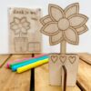 houten bloem DIY, een diy kaart met cut out boem om zelf in te kleuren. persoonlijke en lieve attentie.